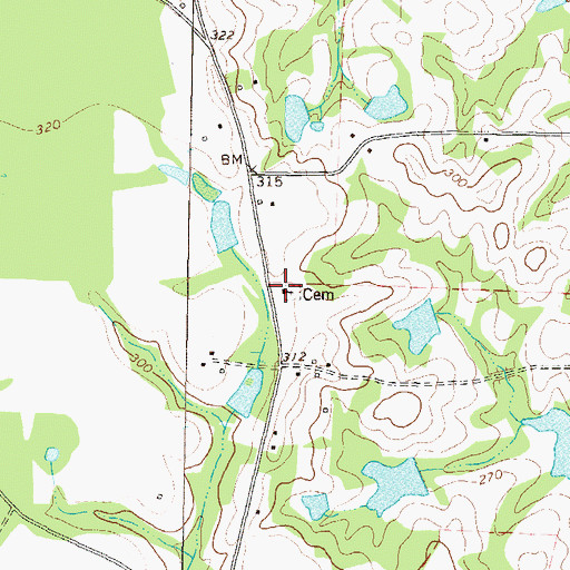Topographic Map of Lax Community Church, GA