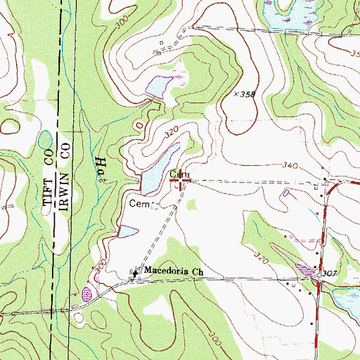 Topographic Map of Macedonia Cemetery, GA