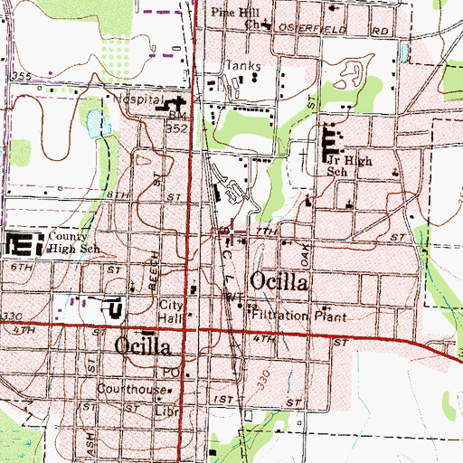 Topographic Map of Mount Olive African Methodist Episcopal Church, GA
