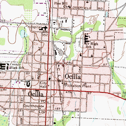 Topographic Map of Pleasant Grove Baptist Church, GA