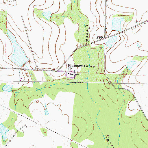 Topographic Map of Pleasant Grove Cemetery, GA