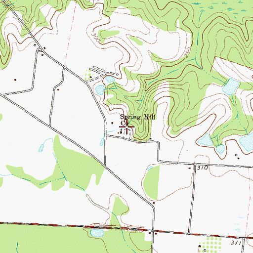 Topographic Map of Springhill Cemetery, GA