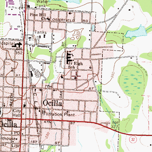 Topographic Map of Third Baptist Church, GA