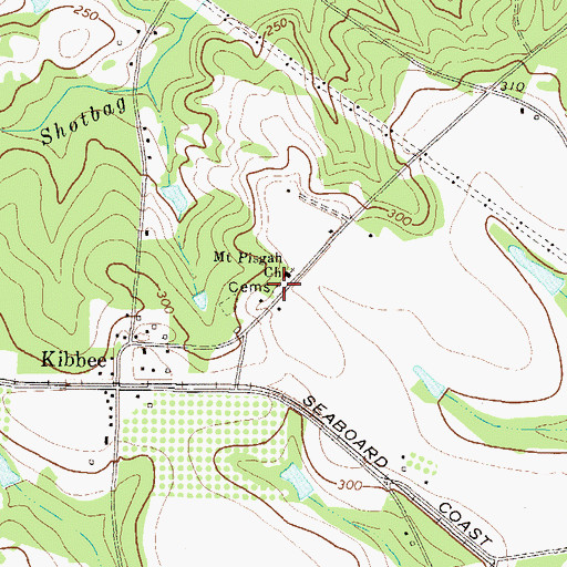 Topographic Map of Allmond Cemetery, GA