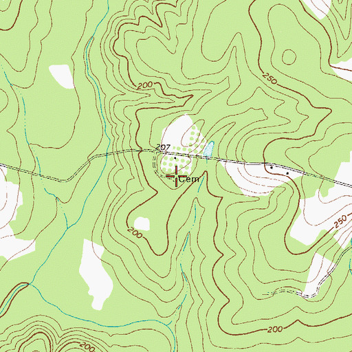 Topographic Map of Burner Cemetery, GA
