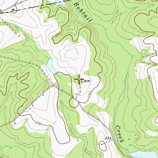 Topographic Map of Calhoun Cemetery, GA