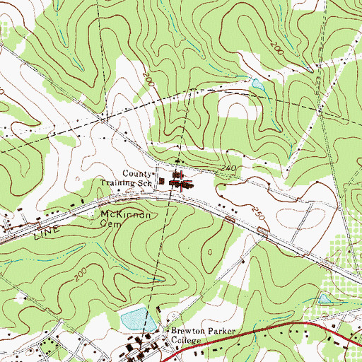 Topographic Map of Montgomery County Elementary School, GA
