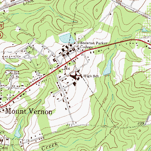 Topographic Map of Montgomery County High School, GA