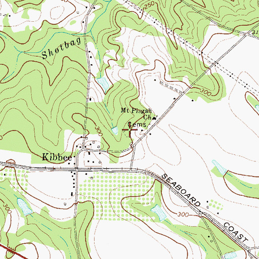Topographic Map of Mount Pisgah Cemetery, GA