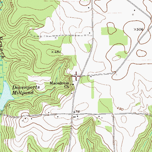 Topographic Map of Macedonia Cemetery, GA