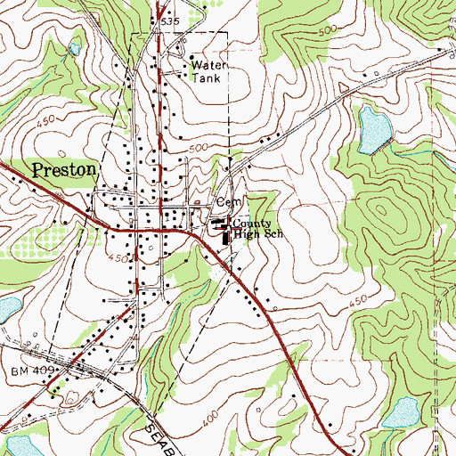 Topographic Map of Webster County Elementary School, GA