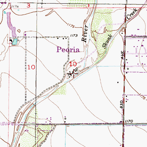 Topographic Map of Skunk Creek, AZ