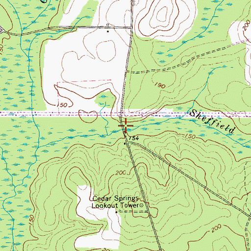 Topographic Map of Sheffield Mill (historical), GA