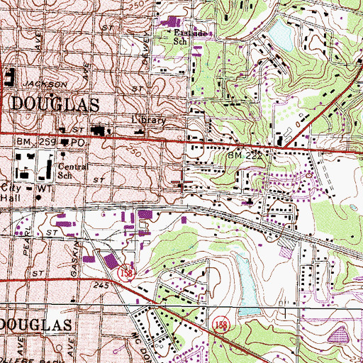 Topographic Map of Church of God of Prophecy, GA