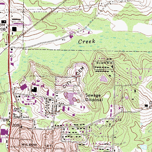Topographic Map of Douglas City Cemetery, GA