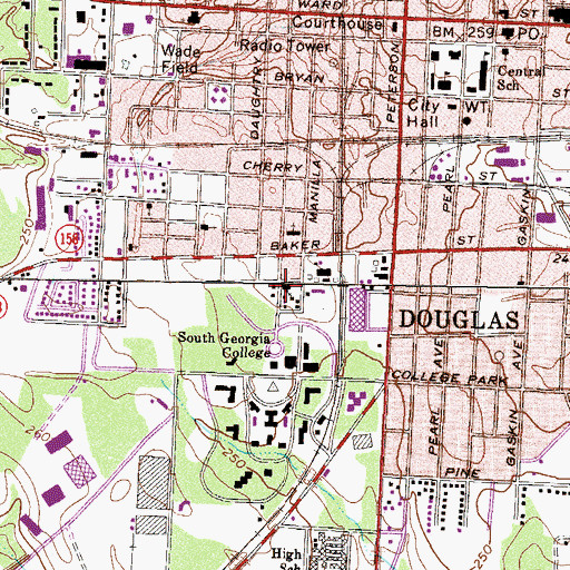 Topographic Map of First Assembly of God Church, GA