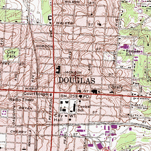 Topographic Map of First Church of the Nazarene, GA