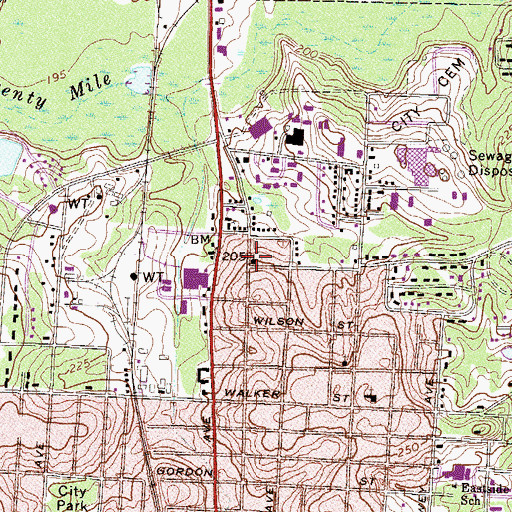 Topographic Map of First Congregational Christian Church, GA