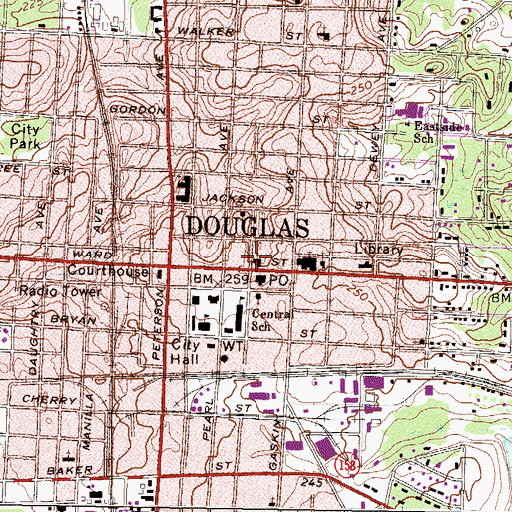 Topographic Map of First Presbyterian Church, GA
