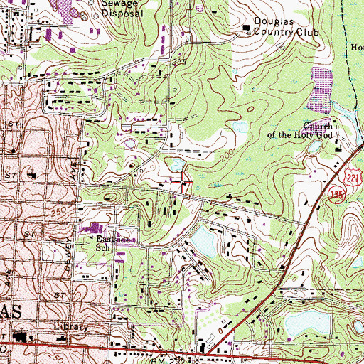 Topographic Map of Grace Baptist Church, GA