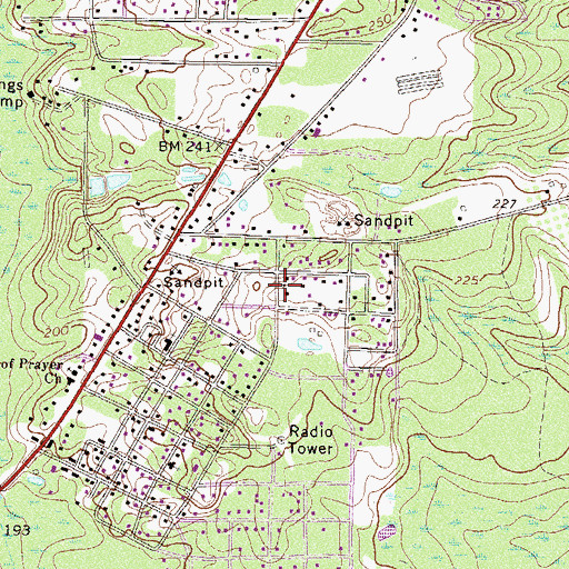 Topographic Map of Harvest Time Church of God, GA