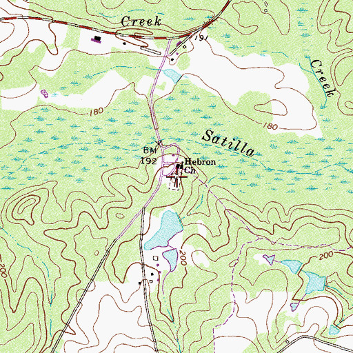 Topographic Map of Hebron Cemetery, GA