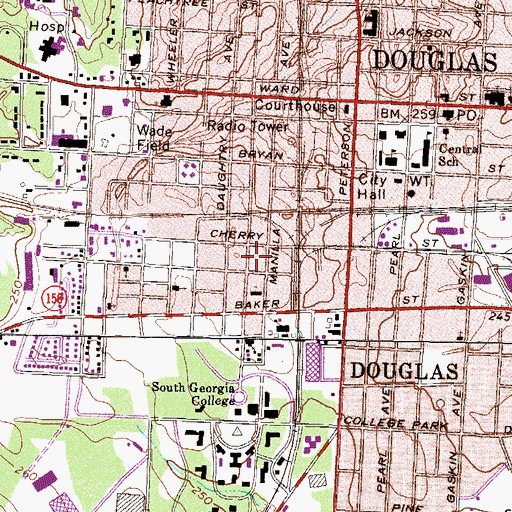 Topographic Map of Hispanic Baptist Mission, GA