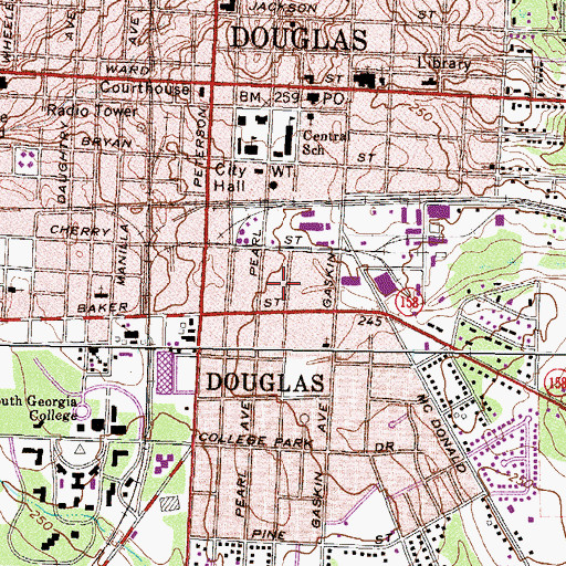 Topographic Map of Holiness Church (historical), GA
