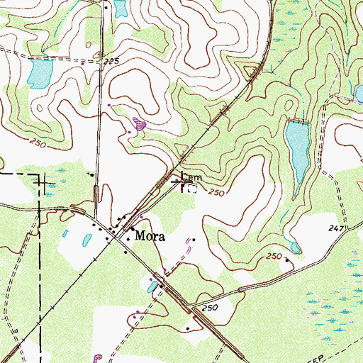 Topographic Map of Mora Baptist Church, GA