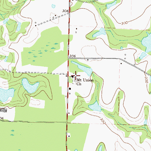 Topographic Map of Mount Union Cemetery, GA