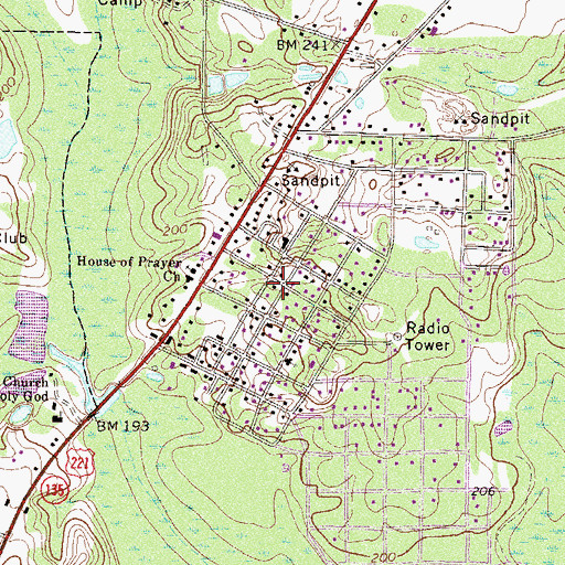 Topographic Map of Oak Park, GA