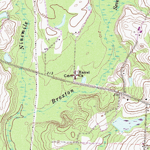 Topographic Map of Old Wayfare Cemetery, GA