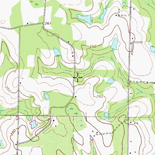 Topographic Map of Peterson Cemetery, GA