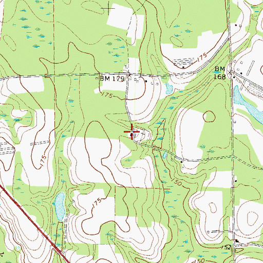 Topographic Map of Roxy Mae Church, GA