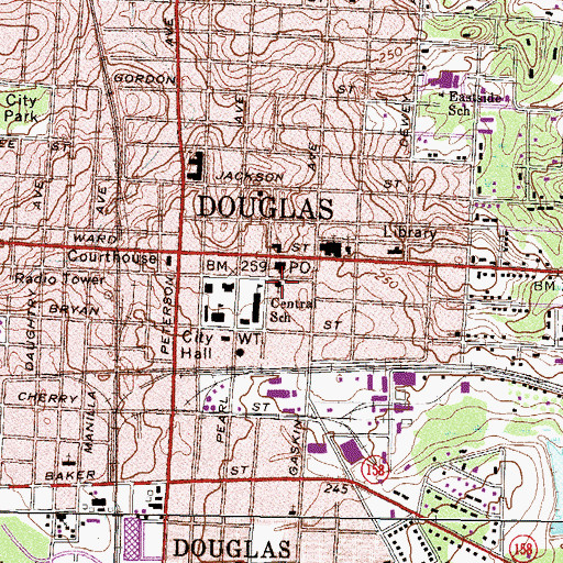 Topographic Map of Saint Andrews Episcopal Church, GA