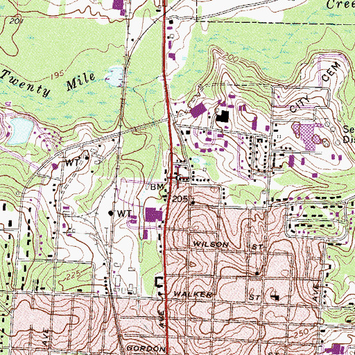 Topographic Map of Saint John Baptist Church, GA