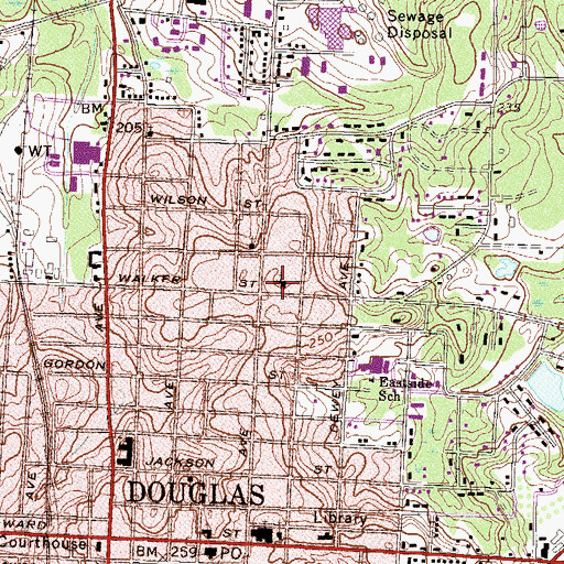 Topographic Map of Saint Mark United Methodist Church, GA