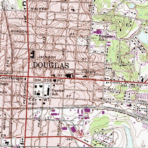 Topographic Map of Saint Pauls Roman Catholic Church, GA