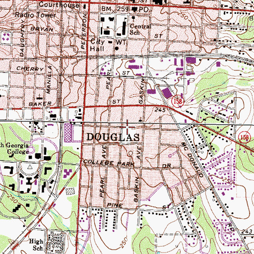 Topographic Map of Saints Temple Church of God in Christ, GA