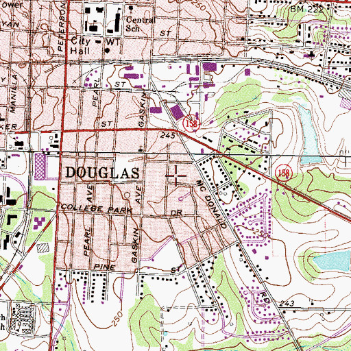 Topographic Map of Shiloh Missionary Baptist Church, GA