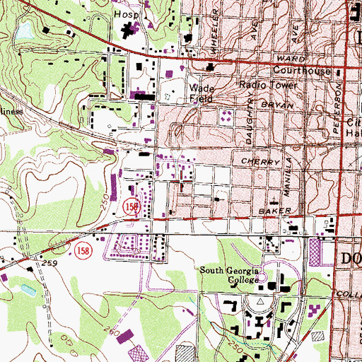 Topographic Map of Sinai Pentecostal Holiness Church, GA