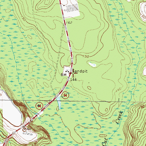 Topographic Map of Solomons Bridge Church, GA