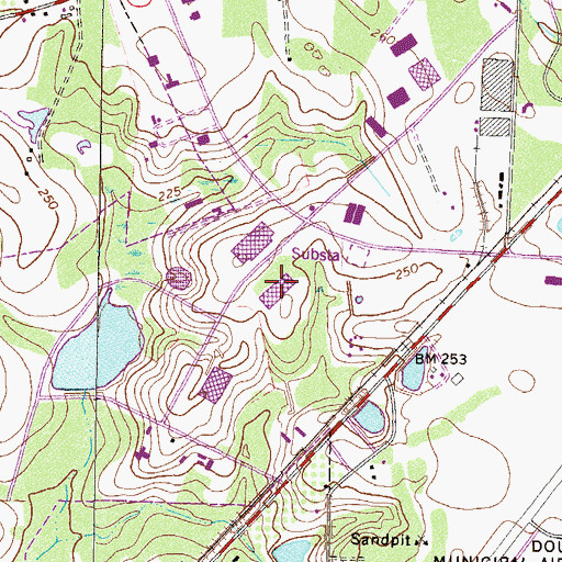 Topographic Map of Southwest Industrial Park, GA