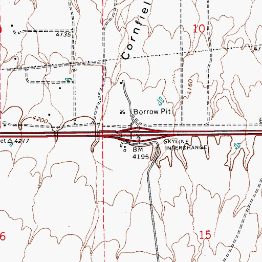 Topographic Map of Skyline Interchange, AZ