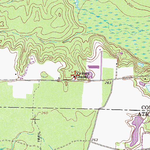 Topographic Map of Vickers Chapel School (historical), GA