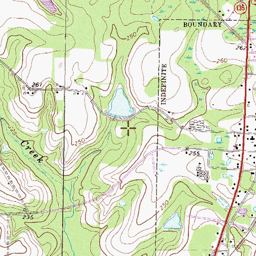 Topographic Map of Ward Cemetery, GA