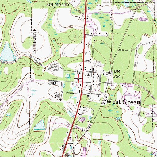 Topographic Map of West Green United Methodist Church, GA