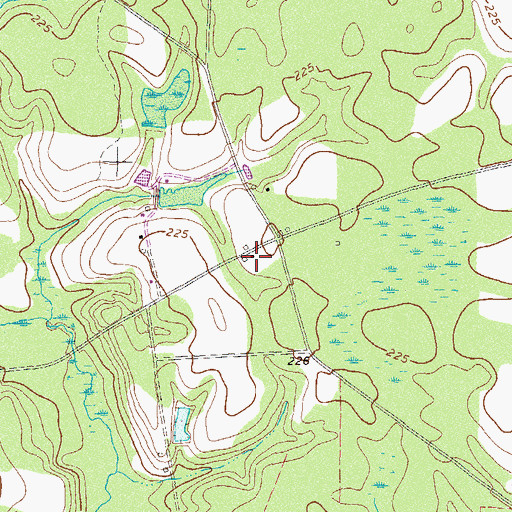 Topographic Map of Wilcox Cemetery, GA