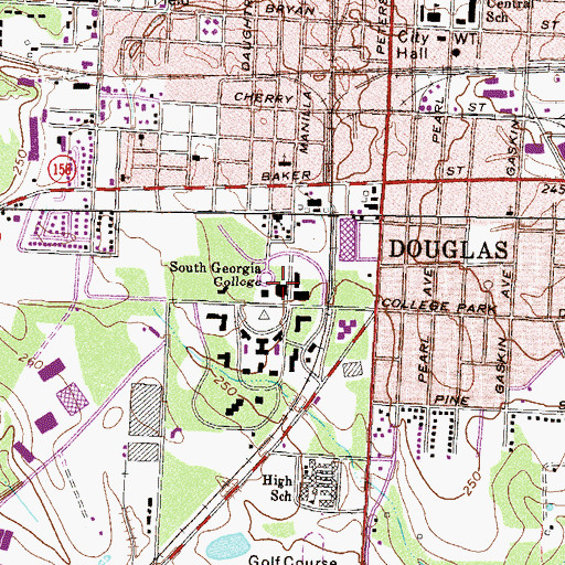 Topographic Map of William S Smith Library, GA