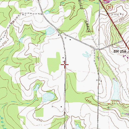 Topographic Map of Young Cemetery, GA